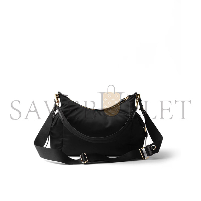 Pra*a explore large re-nylon and leather bag 1bc264 (32*22*11.5cm)